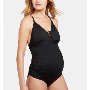 Pea in the Pod black maternity bathing suit